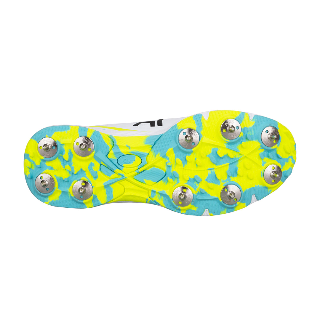 Kookaburra Senior KC 3.0 Spike Cricket Shoe 2026 - Aqua/Yellow