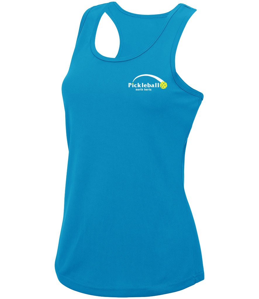North Herts Pickleball Female Vest Top, Sapphire Blue